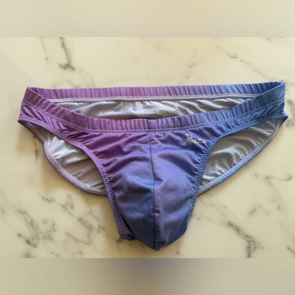 Men's Swim Trunks in Purple and Blue with Smiley Face